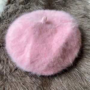 Fuzzy Pink Beret